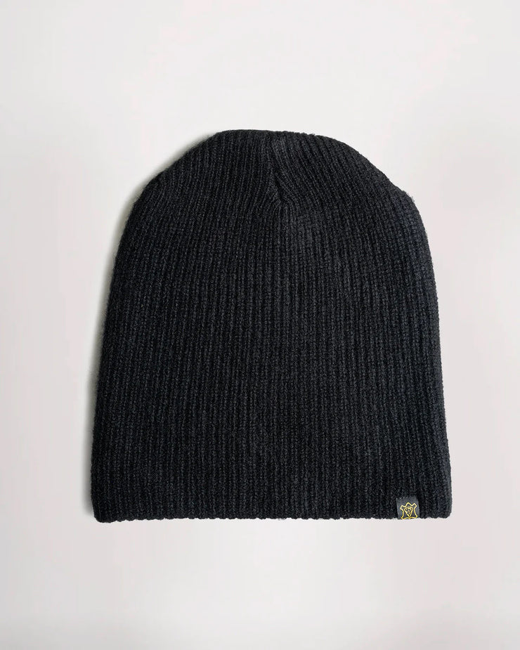 GOLDTOP 100% MERINO WOOL MECHANIC'S HAT/TOQUE/BEANIE - BLACK