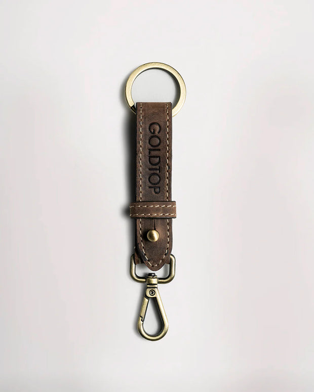 GOLDTOP LEATHER BELT KEYRING SLIM - TOBACCO