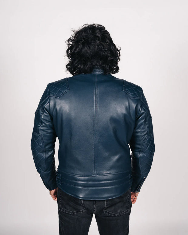 GOLDTOP '76 CAFE RACER JACKET (CE ARMOURED) - MIDNIGHT BLUE - SIZE 42