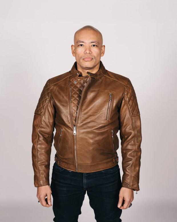 GOLDTOP BOBBER JACKET (CE ARMOURED) - WAXED BROWN