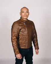 GOLDTOP BOBBER JACKET (CE ARMOURED) - WAXED BROWN