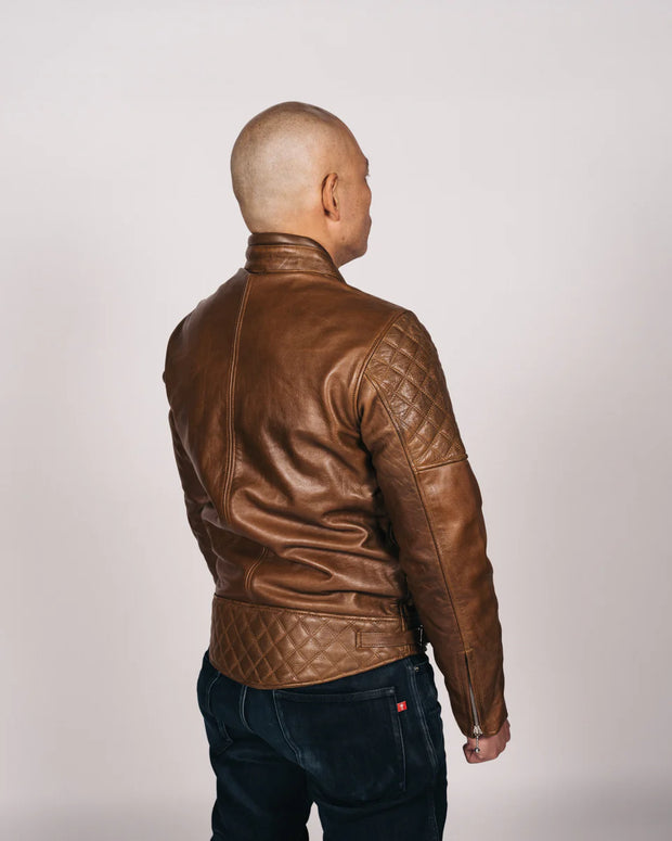 GOLDTOP BOBBER JACKET (CE ARMOURED) - WAXED BROWN