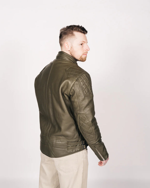 GOLDTOP '76 CAFE RACER JACKET (CE ARMOURED) - OLIVE GREEN