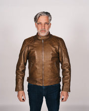 GOLDTOP '76 CAFE RACER JACKET (CE ARMOURED) - WAXED BROWN