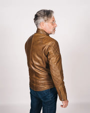 GOLDTOP '76 CAFE RACER JACKET (CE ARMOURED) - WAXED BROWN