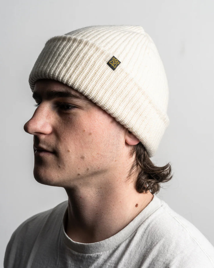 GOLDTOP 100% MERINO WOOL MECHANIC'S HAT/TOQUE/BEANIE - ECRU