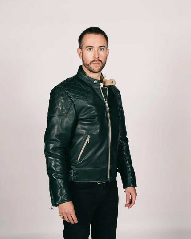 GOLDTOP '76 CAFE RACER JACKET (CE ARMOURED) - BRITISH RACING GREEN