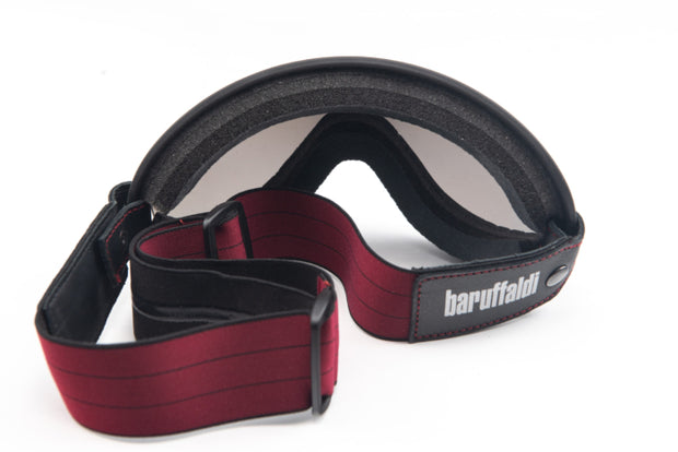 BARUFFALDI ETRURIA CAFE RACER GOGGLES - SMOKY MIRROR W/ RED BAND