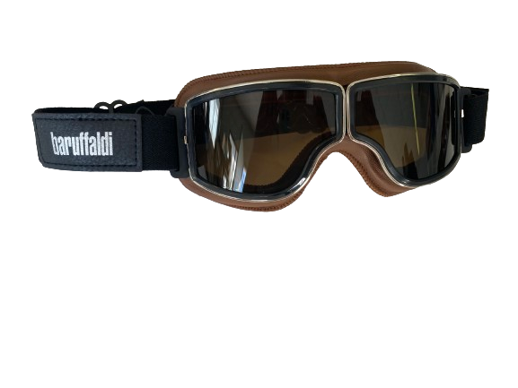 BARUFFALDI JTT CLASSIC AVIATOR GOGGLES - CHOCOLATE BROWN LEATHER