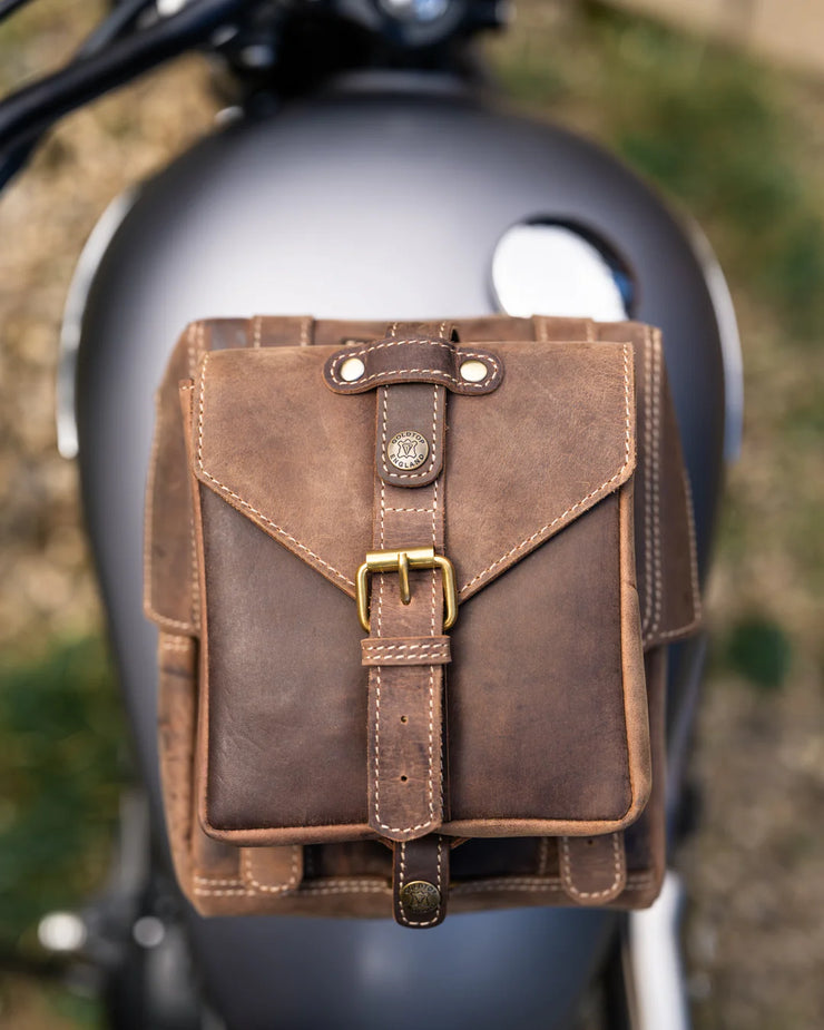 GOLDTOP LEATHER TANK BAG - LARGE - TOBACCO