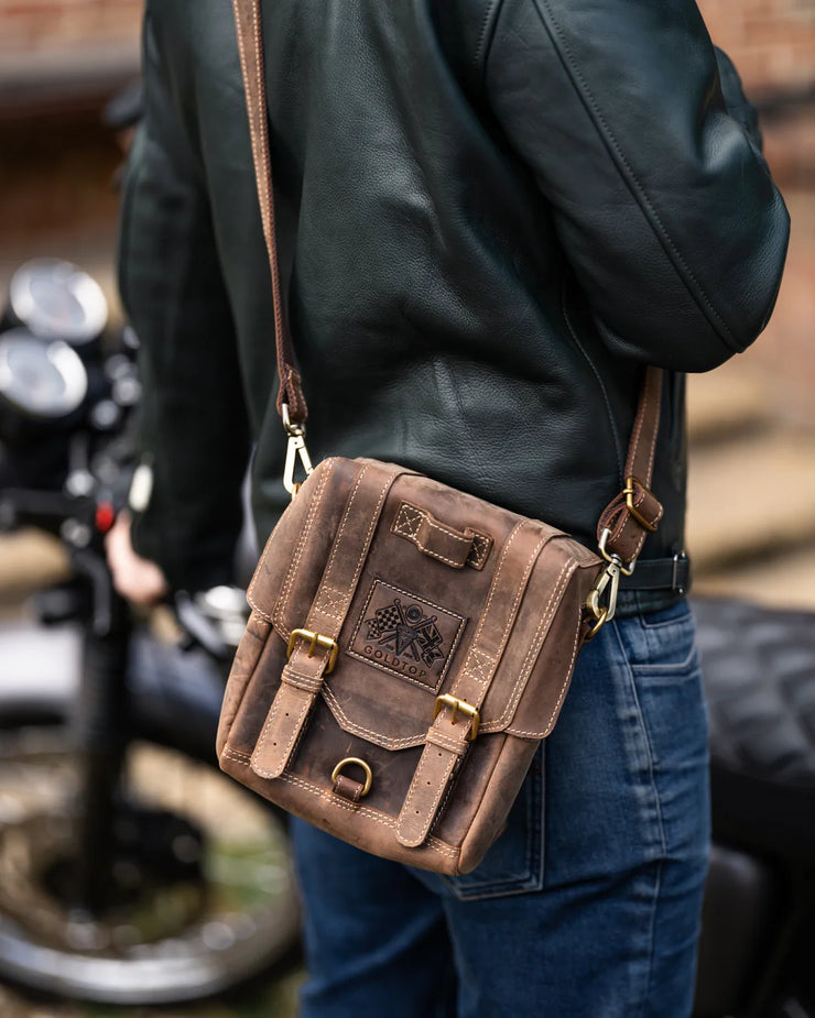 GOLDTOP LEATHER TANK BAG - LARGE - TOBACCO