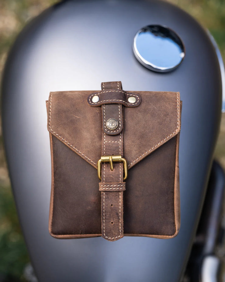 GOLDTOP LEATHER TANK BAG - SMALL - TOBACCO