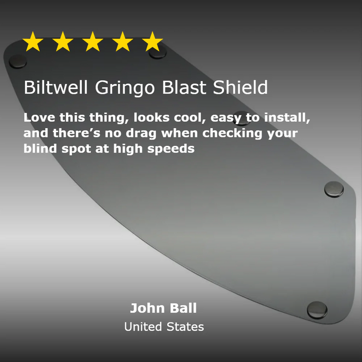 BILTWELL GRINGO BLAST SHIELD - CHROME MIRROR