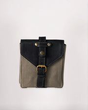 GOLDTOP CANVAS & LEATHER TANK BAG - SMALL - SLATE GREY & BLACK