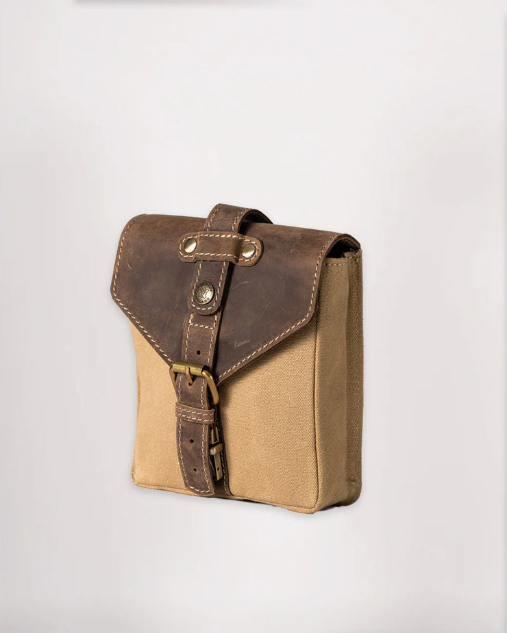 GOLDTOP CANVAS & LEATHER TANK BAG - SMALL - SAHARA & TOBACCO