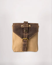 GOLDTOP CANVAS & LEATHER TANK BAG - SMALL - SAHARA & TOBACCO