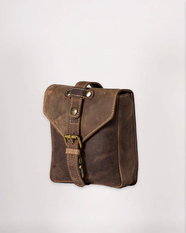 GOLDTOP LEATHER TANK BAG - SMALL - TOBACCO