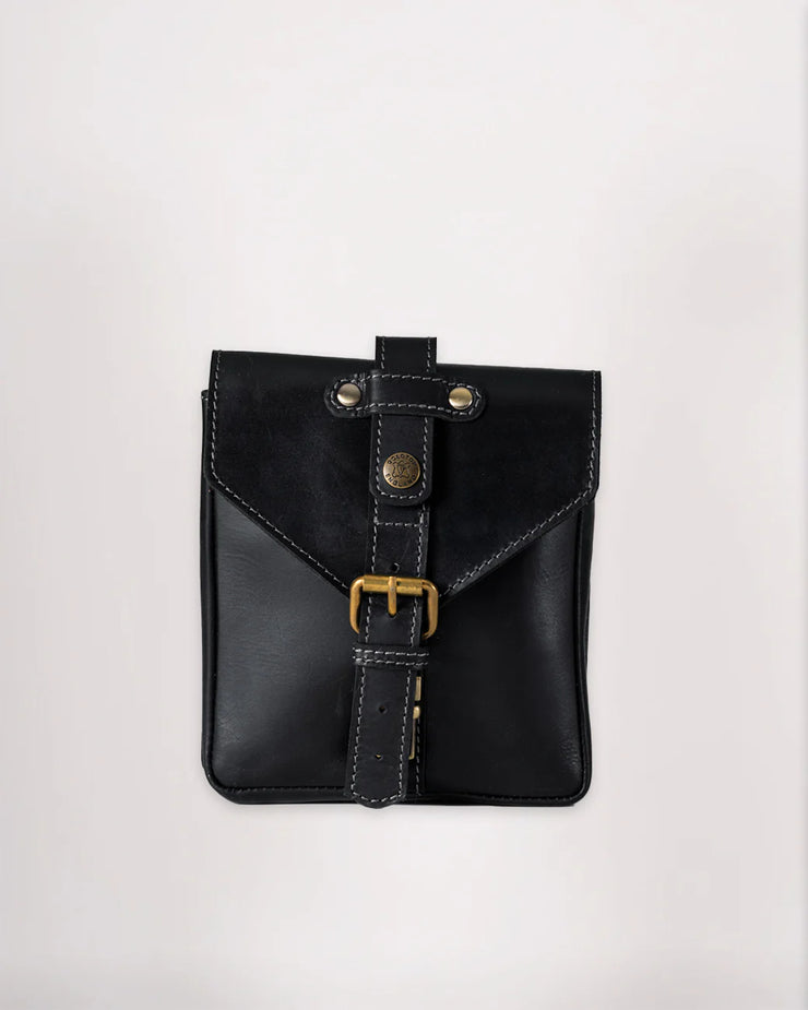 GOLDTOP LEATHER TANK BAG - SMALL - BLACK VEG TANNED