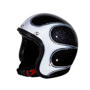 70's JET HELMET - SUPERFLAKES COLLECTION - SCALLOPS BLACK & WHITE