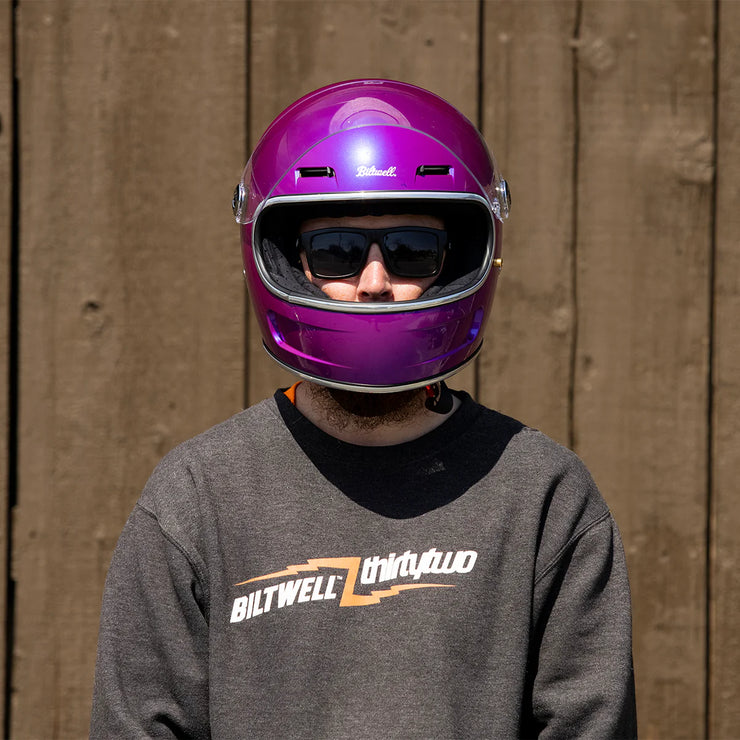 BILTWELL GRINGO SV ECE HELMET - METALLIC GRAPE