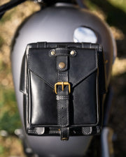 GOLDTOP LEATHER TANK BAG - LARGE - BLACK VEG TANNED