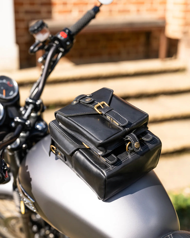 GOLDTOP LEATHER TANK BAG - SMALL - BLACK VEG TANNED