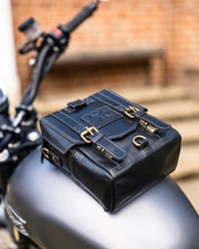 GOLDTOP LEATHER TANK BAG - LARGE - BLACK VEG TANNED