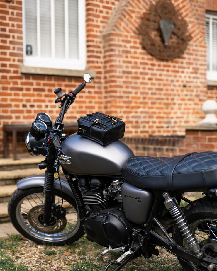 GOLDTOP LEATHER TANK BAG - LARGE - BLACK VEG TANNED