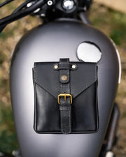 GOLDTOP LEATHER TANK BAG - SMALL - BLACK VEG TANNED