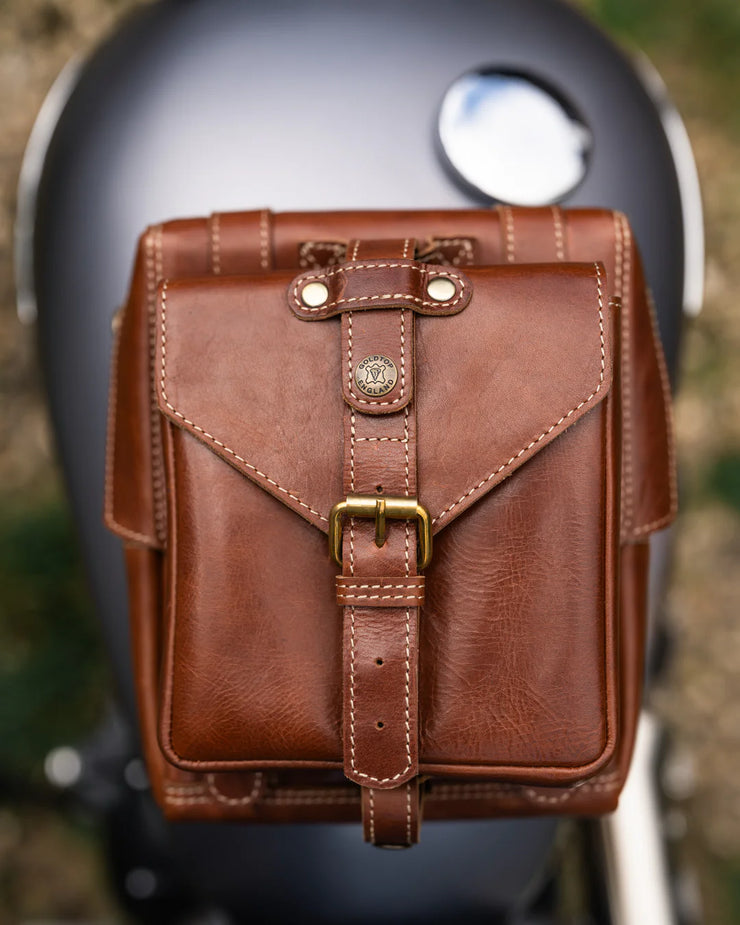 GOLDTOP LEATHER TANK BAG - LARGE - BROWN VEG TANNED