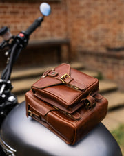 GOLDTOP LEATHER TANK BAG - LARGE - BROWN VEG TANNED