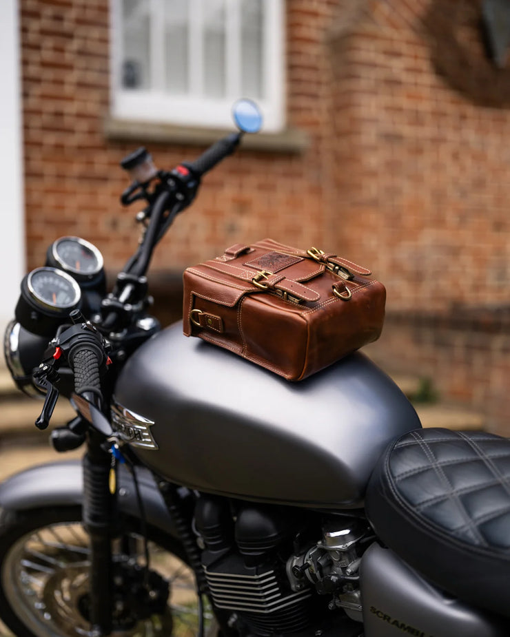 GOLDTOP LEATHER TANK BAG - LARGE - BROWN VEG TANNED