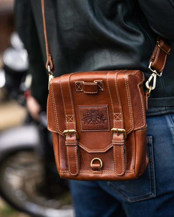 GOLDTOP LEATHER TANK BAG - LARGE - BROWN VEG TANNED