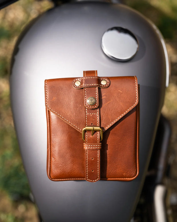 GOLDTOP LEATHER TANK BAG - SMALL - BROWN VEG TANNED