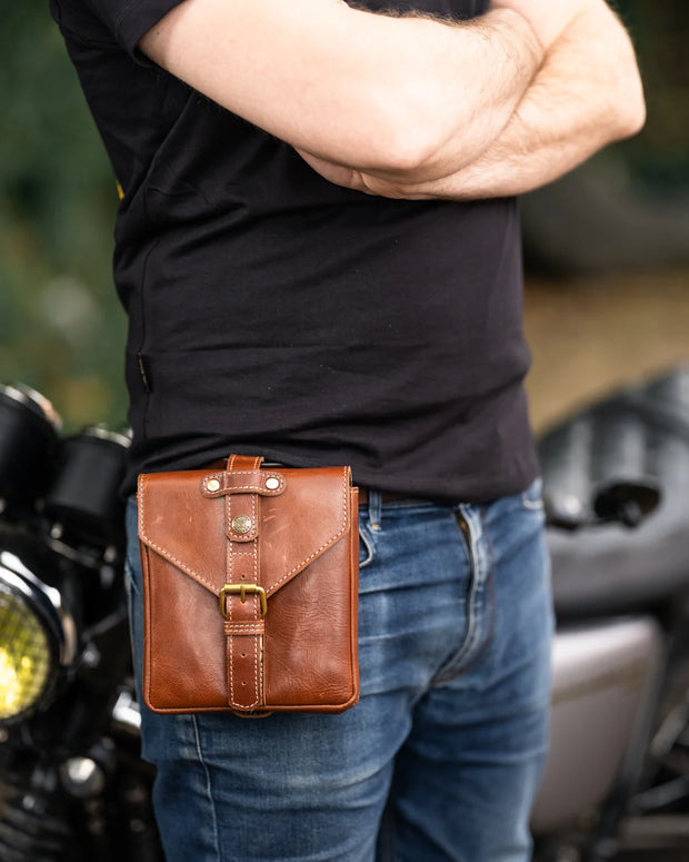 GOLDTOP LEATHER TANK BAG - SMALL - BROWN VEG TANNED