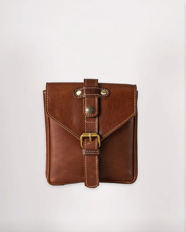 GOLDTOP LEATHER TANK BAG - SMALL - BROWN VEG TANNED