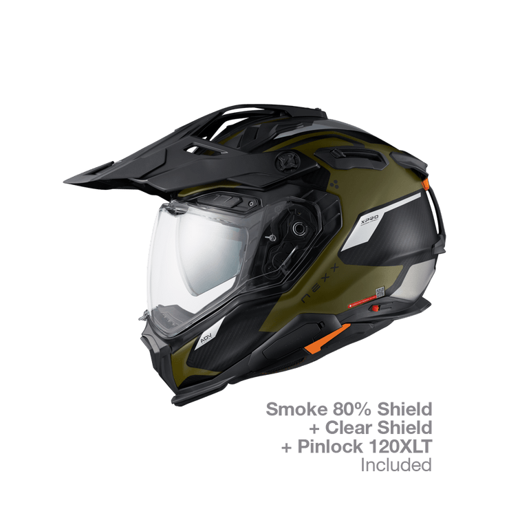 NEXX X.WED3 ADV HELMET - KEYO CARBON - MT GREEN / SILVER