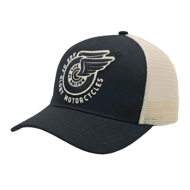 AGE OF GLORY CHAMP TRUCKER CAP - BLACK OFF-WHITE