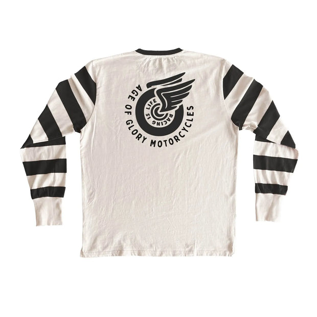 AGE OF GLORY CHAMP LONG SLEEVE TEE - OFF-WHITE / WASHED BLACK