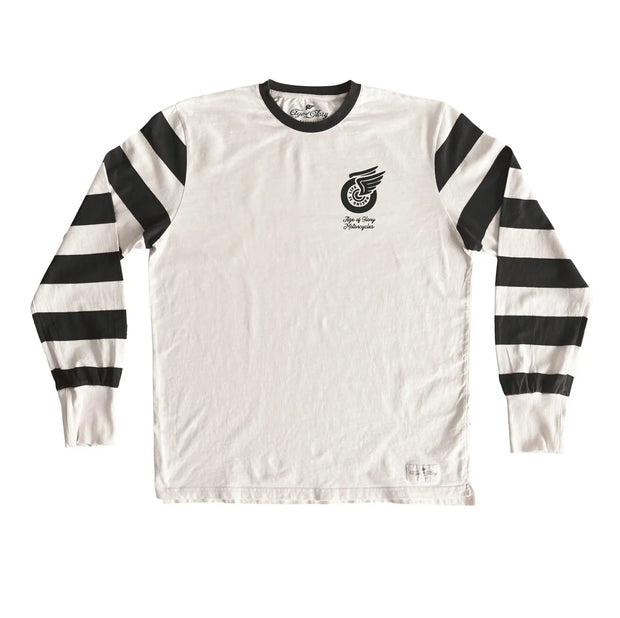 AGE OF GLORY CHAMP LONG SLEEVE TEE - OFF-WHITE / WASHED BLACK