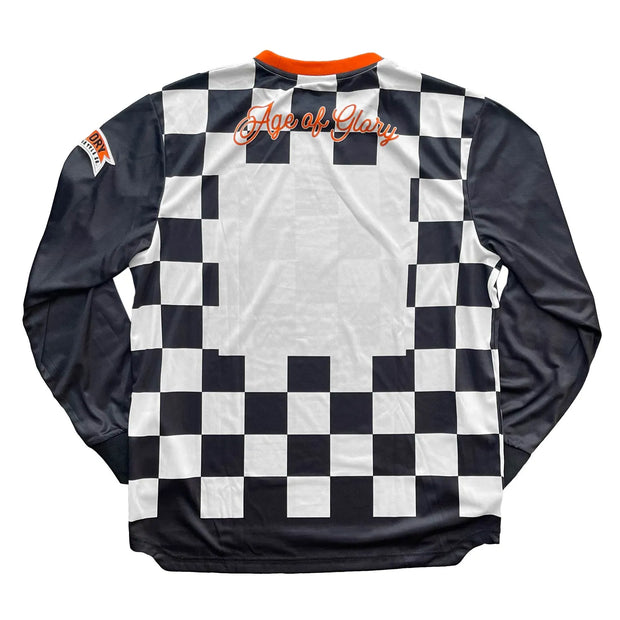 AGE OF GLORY CHECKER MESH JERSEY - WHITE BLACK ORANGE