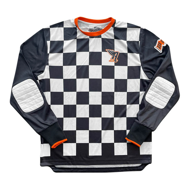 AGE OF GLORY CHECKER MESH JERSEY - WHITE BLACK ORANGE