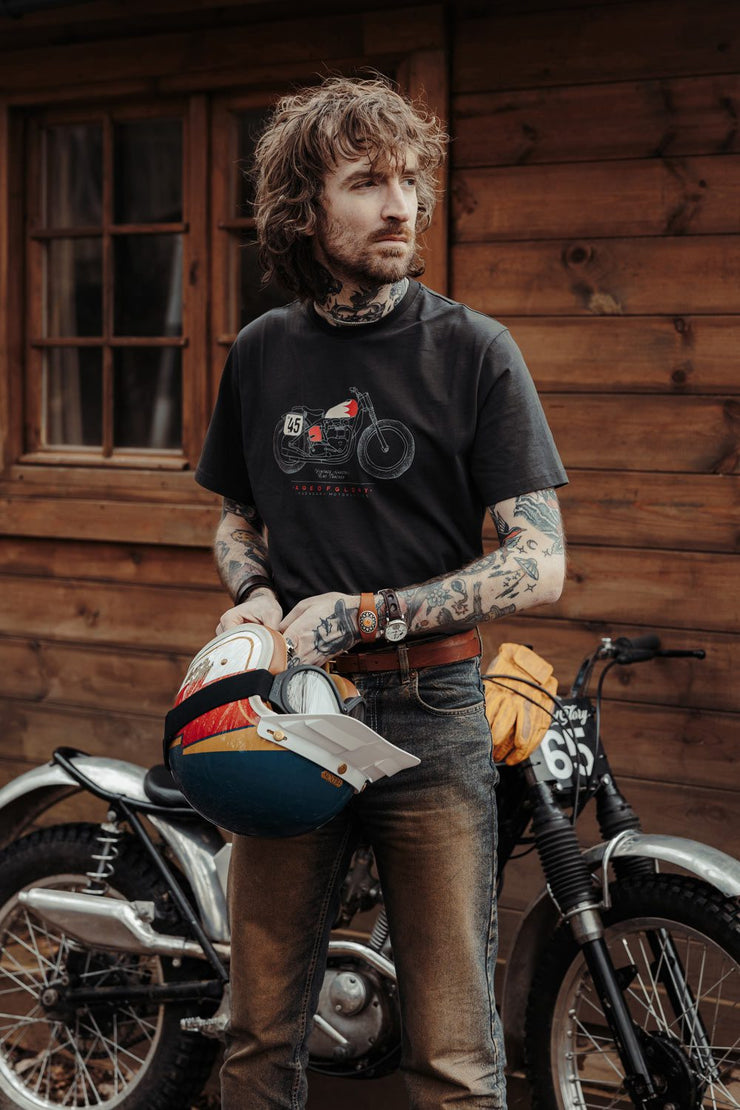 AGE OF GLORY LEGENDARY HARDTAIL TRACKER T-SHIRT - WASHED BLACK