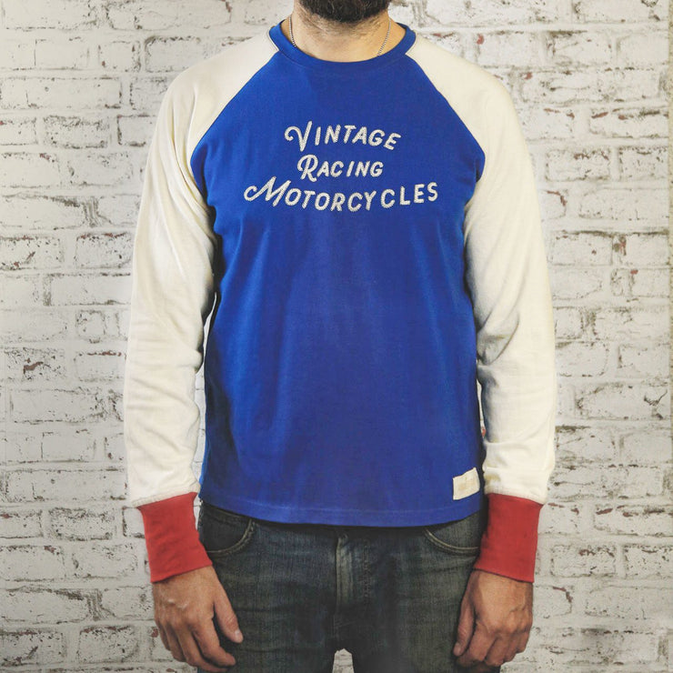 AGE OF GLORY HERITAGE RAGLAN LONG SLEEVE TEE - ROYAL BLUE / OFF-WHITE / RED