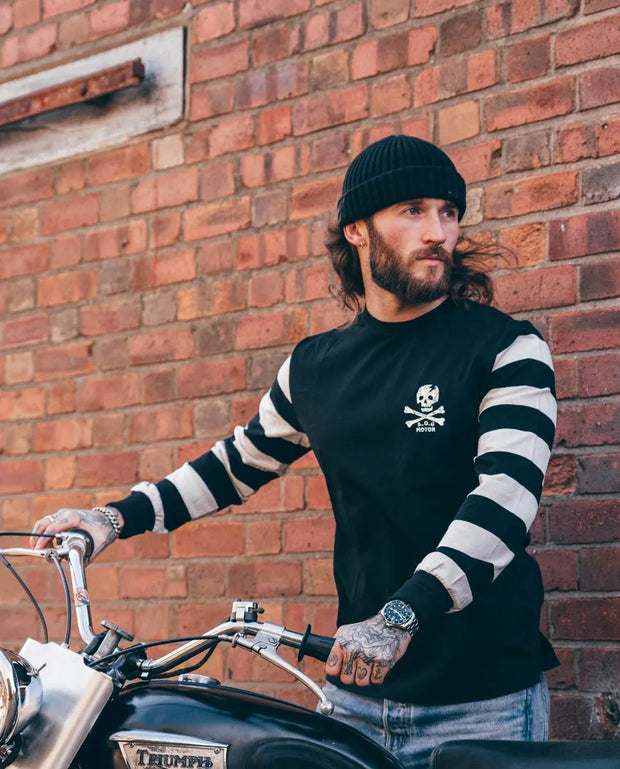 AGE OF GLORY MARAUDER LONG SLEEVE TEE - WASHED BLACK / OFF-WHITE