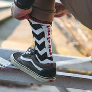 AGE OF GLORY TRACKS SOCKS - BLACK OFF-WHITE BURGUNDY