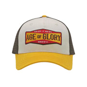 AGE OF GLORY KEEP IT REAL TRUCKER HAT - OFF-WHITE YELLOW