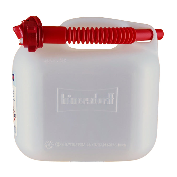 FUELFRIEND® PETROL CAN 5L CLEAR PREMIUM W/ CLASSIC SCREW TOP & SPOUT