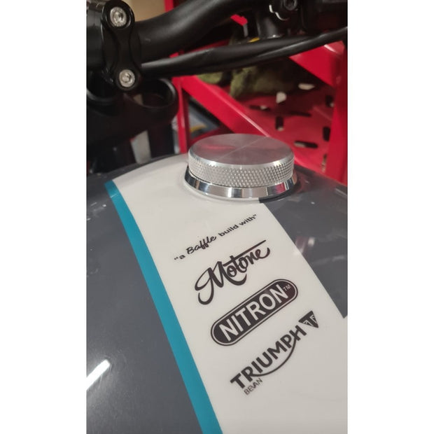 MOTONE POLISHED BILLET RING ADAPTER FOR FITTING GAS CAPS TO SPEED TWIN / THRUXTON / SCRAMBLER 1200