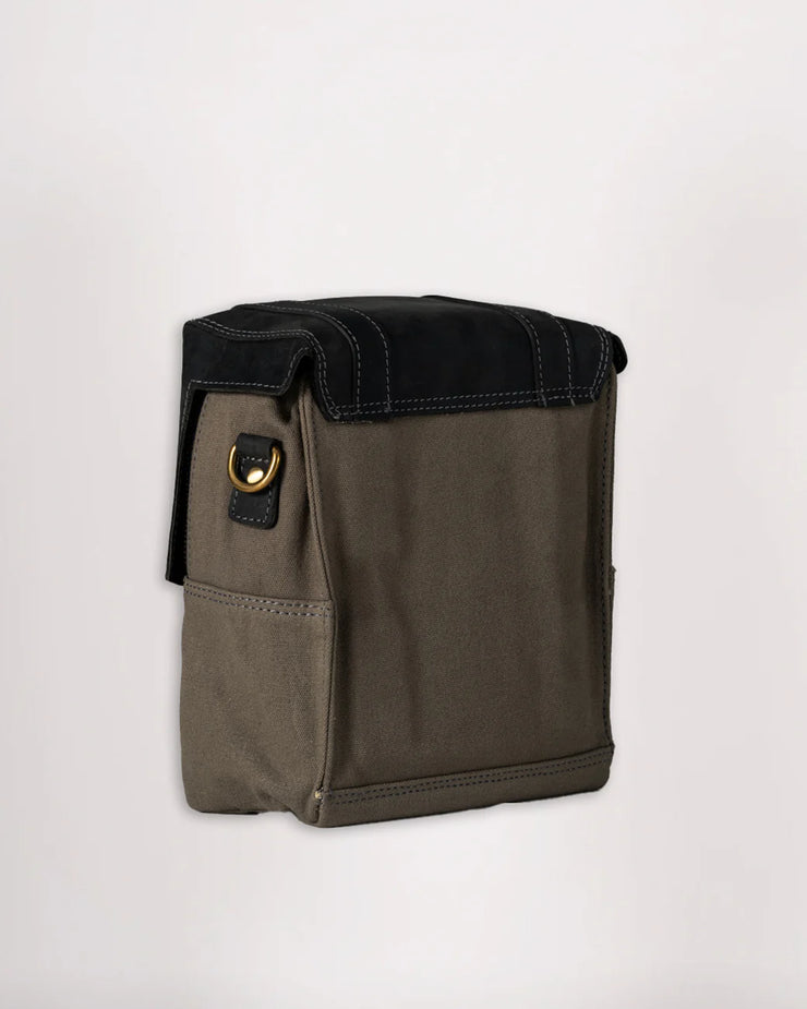 GOLDTOP CANVAS & LEATHER TANK BAG - LARGE - SLATE GREY & BLACK